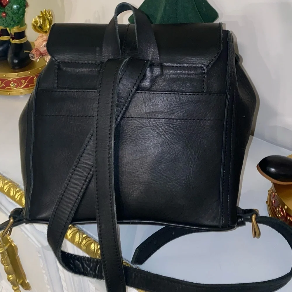 Abby Alley Mini Adelaide Backpack Handcrafted in Kenya in Black Leather